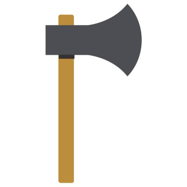 Düz bir arkaplanda izole edilmiş balta simgesi. 