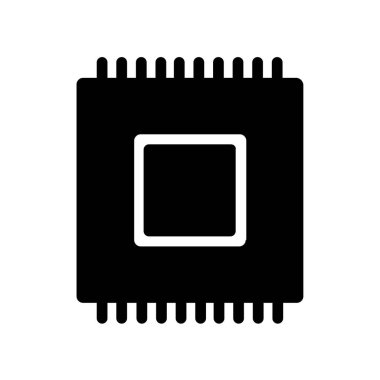 Beyaz arkaplanda izole edilmiş mikroçip simgesi