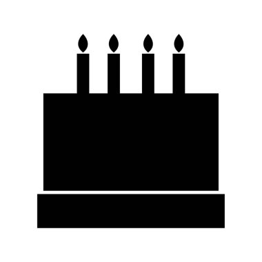 doğum günü pastası simgesi beyaz arkaplanda izole edilmiş düz stil. 