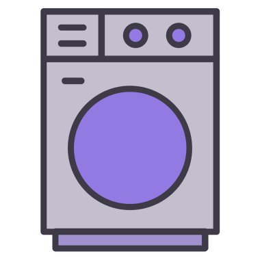 çamaşır makinesi web simgesi vektör çizimi  