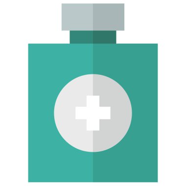 Beyaz arka planda tıbbi şişenin vektör çizimi