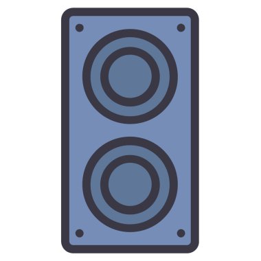 Ses hoparlörü simgesi. Subwoofer simgesi beyazda izole edildi 