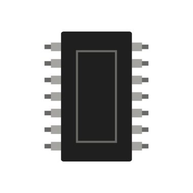 Beyaz arkaplanda izole edilmiş mikroçip simgesi