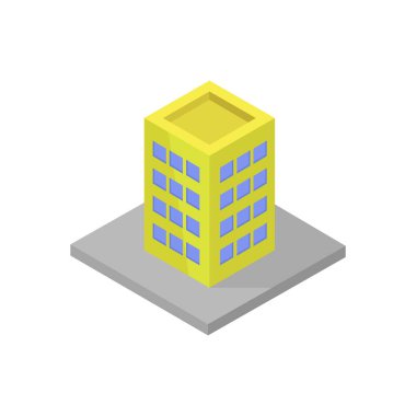 Tek izole bina simgesinin vektör illüstrasyonu