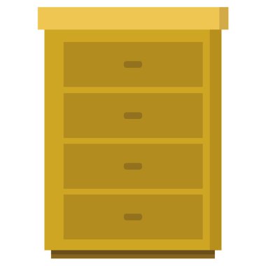 beyaz arkaplanda izole edilmiş yatağın yanındaki tablo simgesi. 