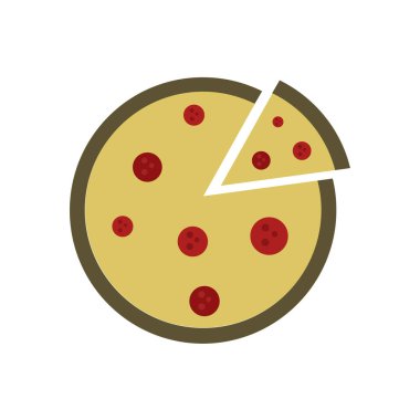 Pizza simgesi, vektör illüstrasyonu