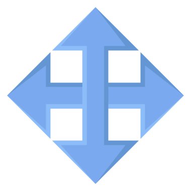 Beyaz bir arka plan üzerinde gösterilen simge okları genişletin