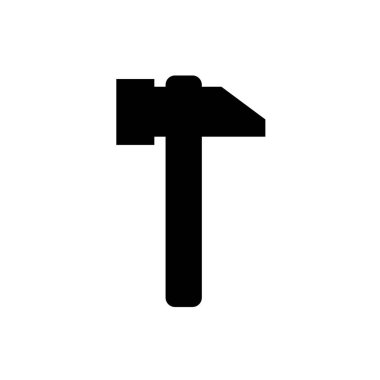 Beyaz arka plan üzerinde çekiç simgesi    