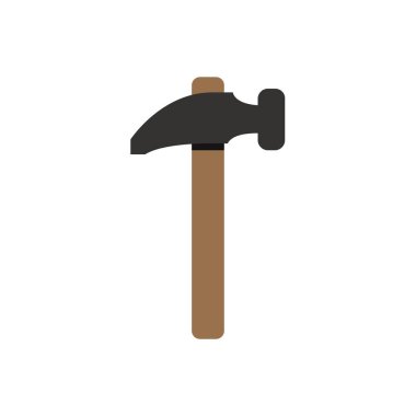 Beyaz arka plan üzerinde çekiç simgesi    