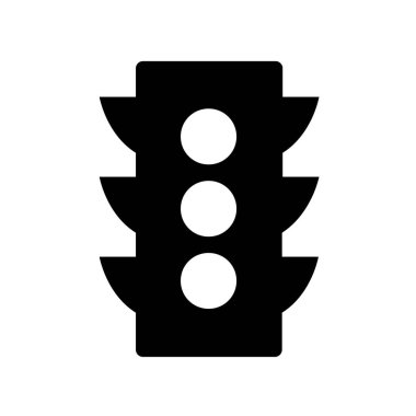 Düz bir arkaplan üzerinde izole edilmiş trafik ışığı simgesi. 