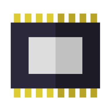 Beyaz arkaplanda izole edilmiş mikroçip simgesi