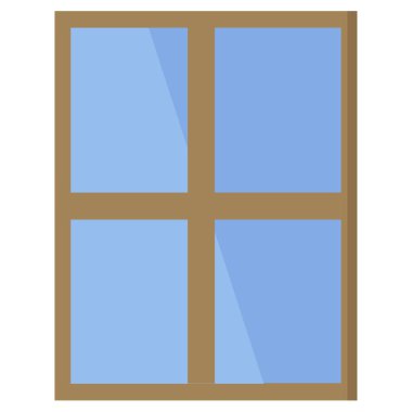 Pencere beyaz arkaplan vektör resimlemesinde izole edildi