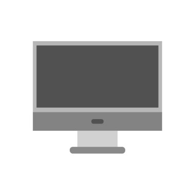 Beyaz arka plan üzerinde izole bilgisayar monitör simgesini