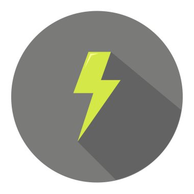 elektrik gücü düz yuvarlak vektör simgesi