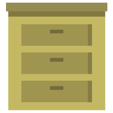 Kabine simgesi beyaz arkaplanda izole edilmiş düz bir şekilde. 