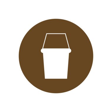 Kova ikonu. Beyaz arkaplanda izole vektör illüstrasyonu. 