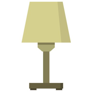 Beyaz arkaplanda izole edilmiş başucu lambası, vektör illüstrasyonu