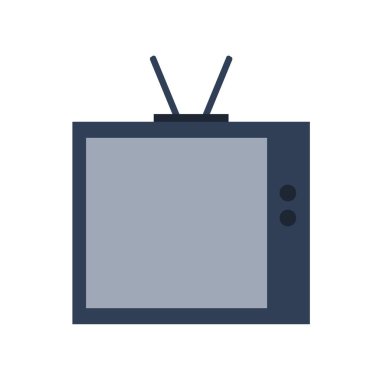 Beyaz arkaplanda televizyon simgesi izole edildi