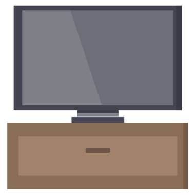 Beyaz arkaplanda televizyon simgesi izole edildi