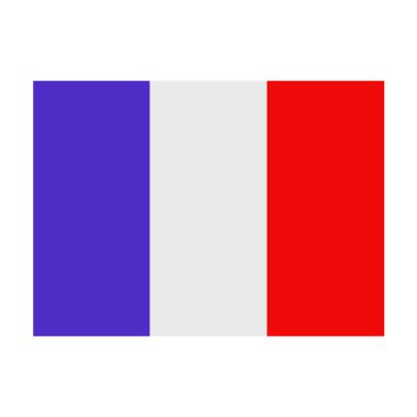 Beyaz arkaplanda Fransa bayrağı