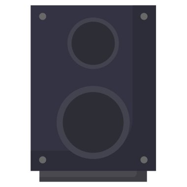 Ses hoparlörü simgesi. Subwoofer simgesi beyazda izole edildi 