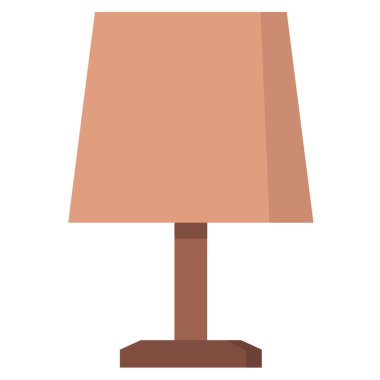 Masa lambası beyaz arkaplanda izole edildi, vektör illüstrasyonu