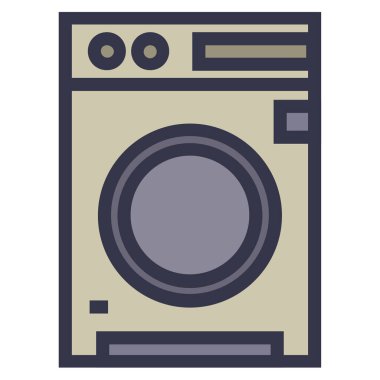 çamaşır makinesi web simgesi vektör çizimi  
