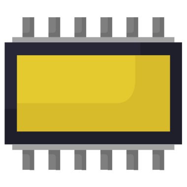 Beyaz arkaplanda izole edilmiş mikroçip simgesi