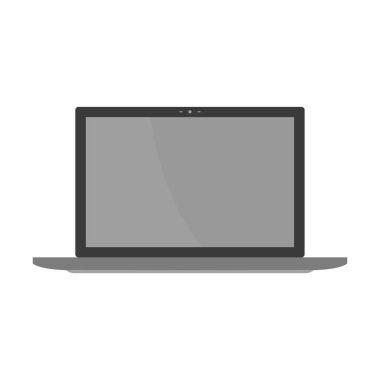 Beyaz arka plan üzerinde dizüstü bilgisayar simgesi