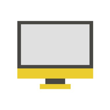 Beyaz arka plan üzerinde izole bilgisayar monitör simgesini