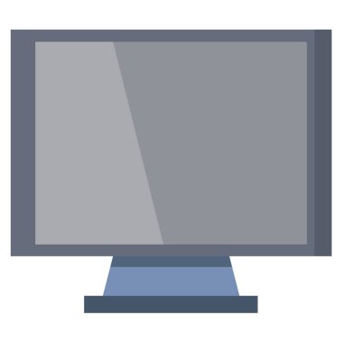 Beyaz arka plan üzerinde izole bilgisayar monitör simgesini