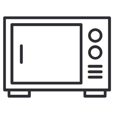 Mikrodalga fırın ikonu. Beyaz arkaplanda resim