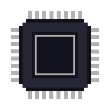 Beyaz arkaplanda izole edilmiş mikroçip simgesi