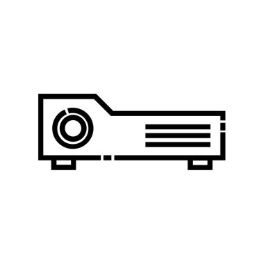 Projektörün beyaz arkaplanda izole edilmiş simge vektörü.
