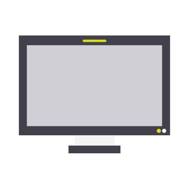 Beyaz arka plan üzerinde izole bilgisayar monitör simgesini