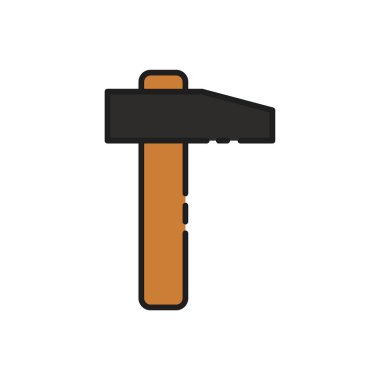 Beyaz arka plan üzerinde çekiç simgesi    