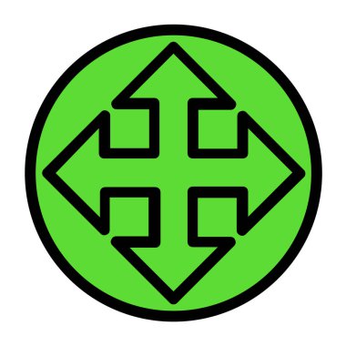 Beyaz bir arka plan üzerinde gösterilen simge okları genişletin