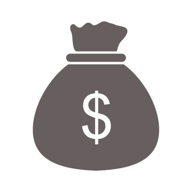 Para Torbası simgesi beyaz arkaplanda izole edildi