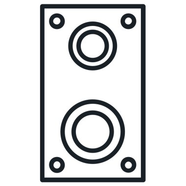 Ses hoparlörü simgesi. Subwoofer simgesi beyazda izole edildi 