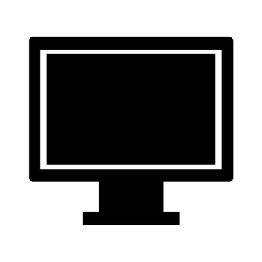 Beyaz arka plan üzerinde izole bilgisayar monitör simgesini