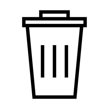 Çöp kutusu vektörü ince çizgi simgesi