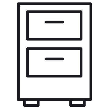 Kabine simgesi beyaz arkaplanda izole edilmiş düz bir şekilde. 