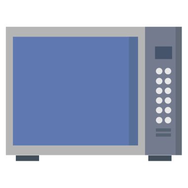 Mikrodalga fırın ikonu. Beyaz arkaplanda resim