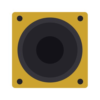 Ses hoparlörü simgesi. Subwoofer simgesi beyazda izole edildi 