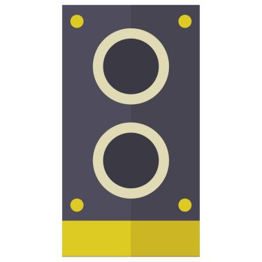 Ses hoparlörü simgesi. Subwoofer simgesi beyazda izole edildi 