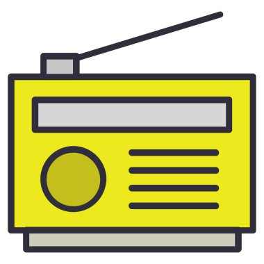 Radyo simgesi vektör çizim şablonu 