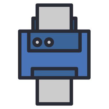 Yazıcı simgesi beyaz arkaplanda izole edildi