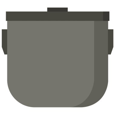 Mutfak çömleği simgesi beyaz arkaplanda izole edilmiş düz stil. 