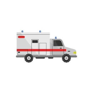 Ambulans ve acil durum ikonunun vektör tasarımı. Ağ için ambulans ve ambülans sembolü koleksiyonu.