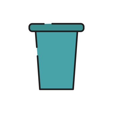 Kova ikonu. Beyaz arkaplanda izole vektör illüstrasyonu. 